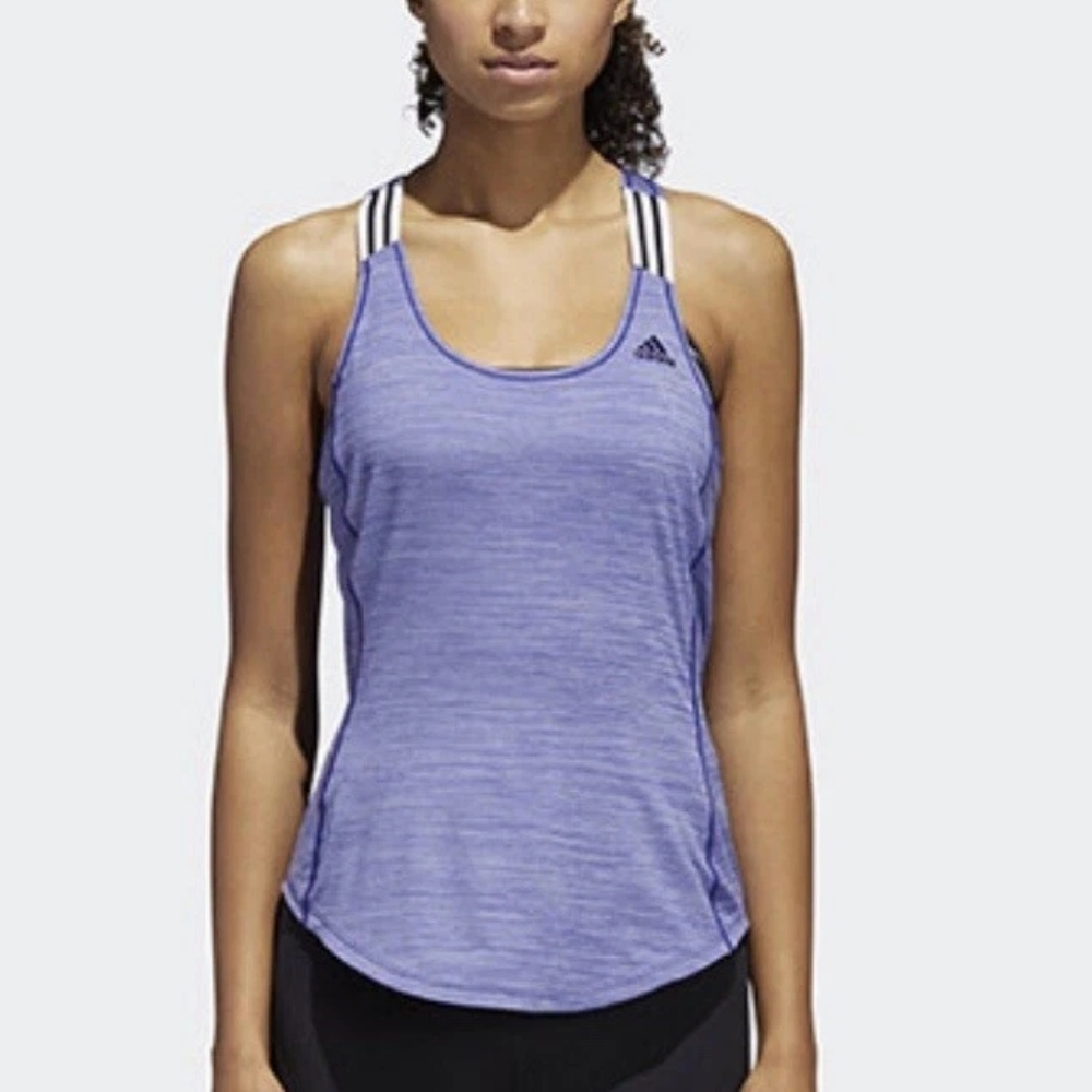 Adidas | Purple Athletic Performer Cross-Back Tank Top